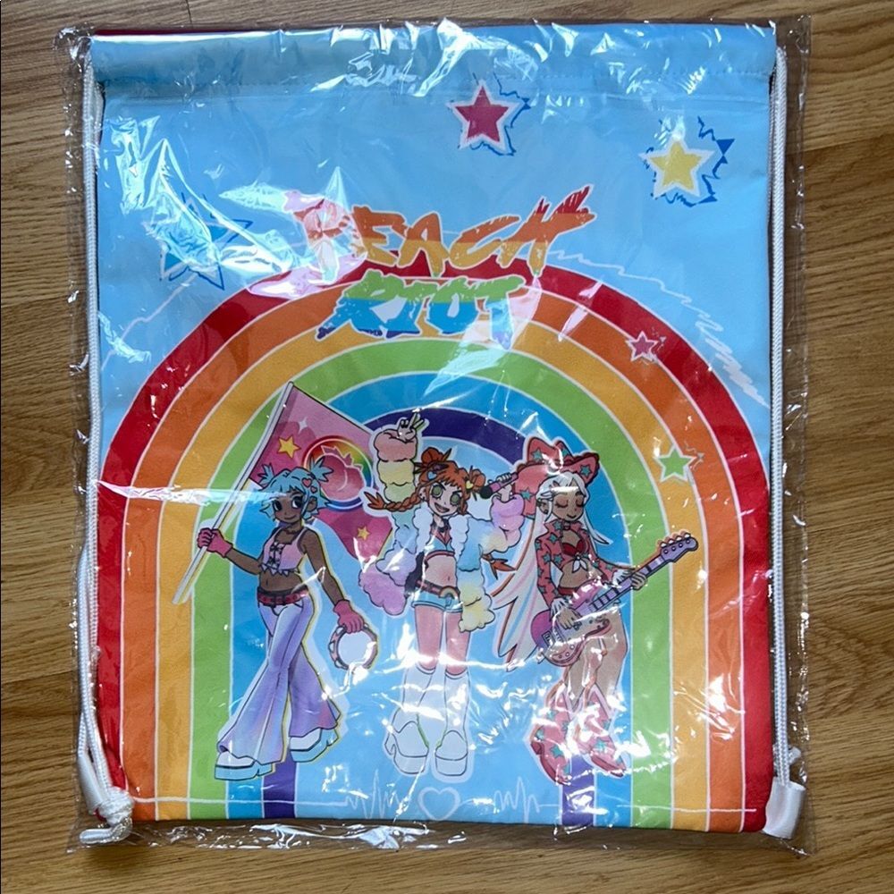 Pop Mart Beach Riot Rainbow Party Drawstring Bag NEW